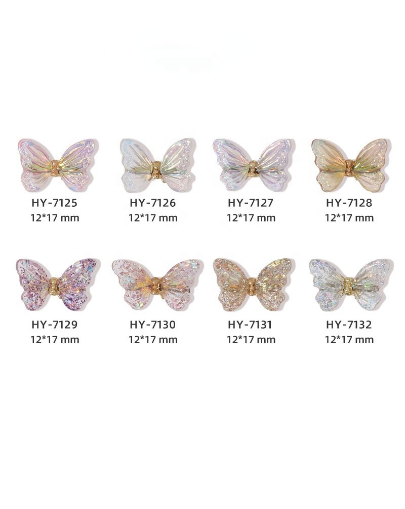 Vivid wing aurora jewelry rhinestones nail decoration supplies butterflies 3d butterfly nail art charms