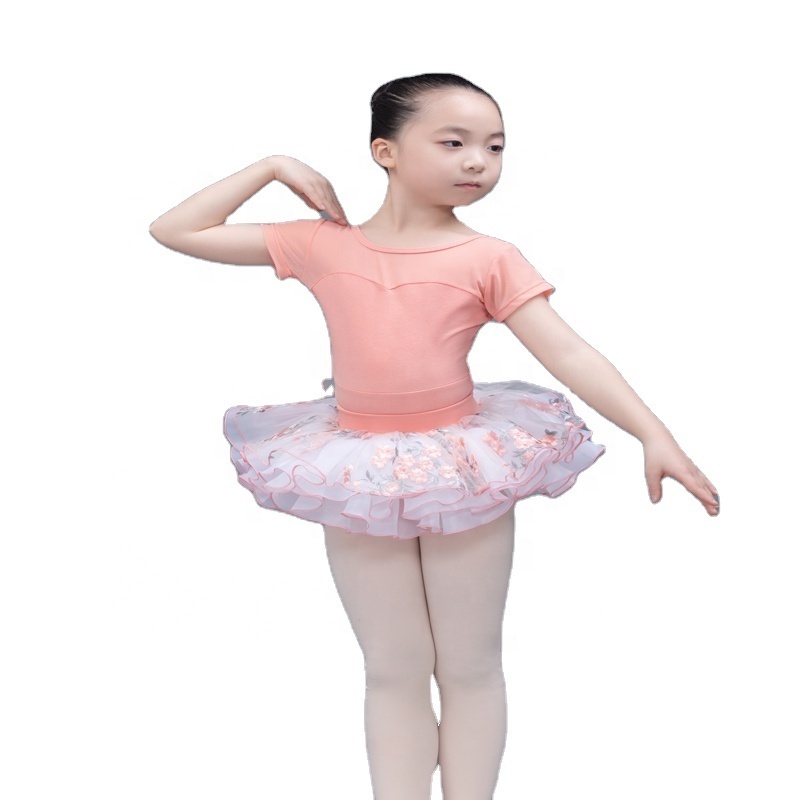 wholesale two pieces solid color dance costumes for Girls ballet tutu dress dancewear skirts