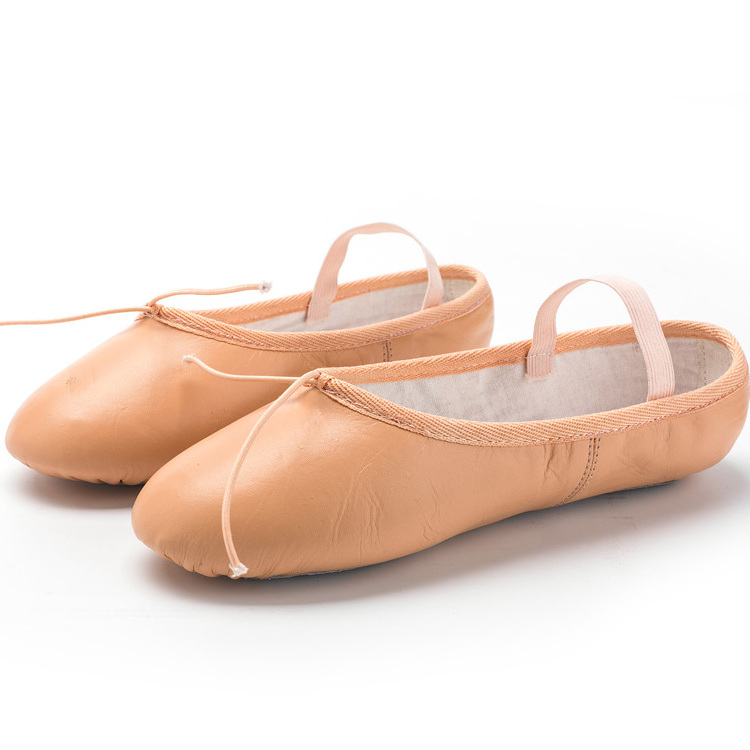 BS00002  Foldable Cheap Wholesale kids Pink leather ballet dance shoes girls