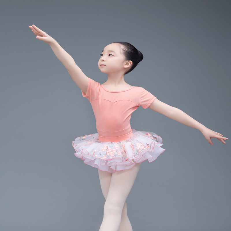 wholesale two pieces solid color dance costumes for Girls ballet tutu dress dancewear skirts