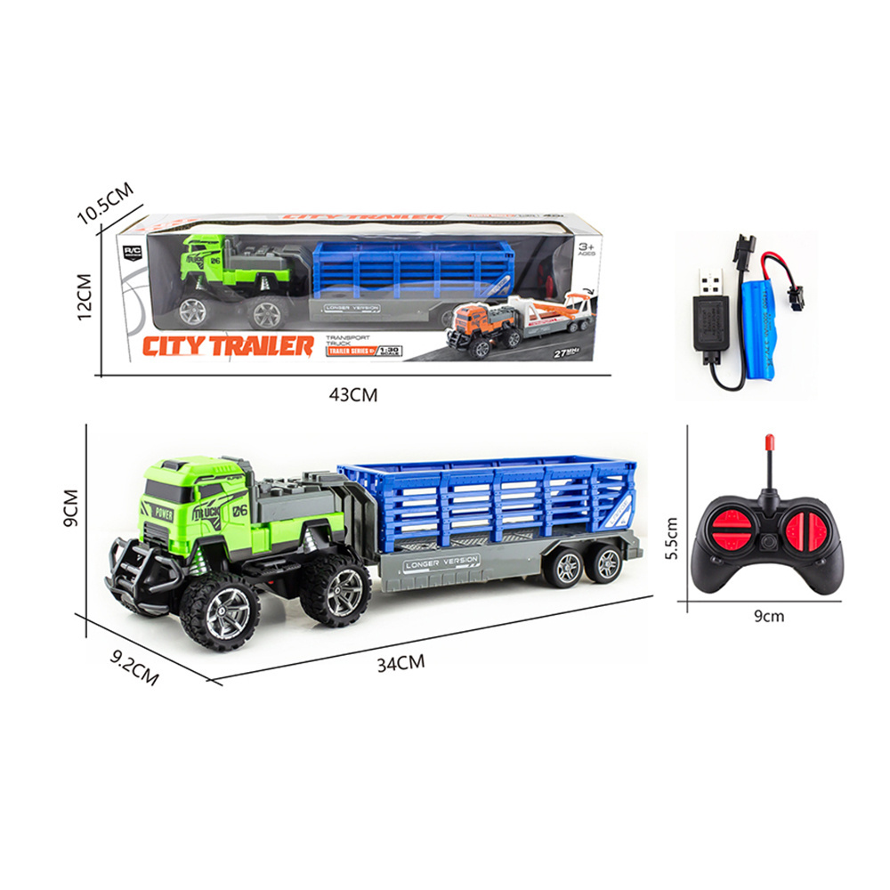 1:30 4WD 27MHZ RC Container Truck RC Truck Dumper RC Trailer W/Battery And USB