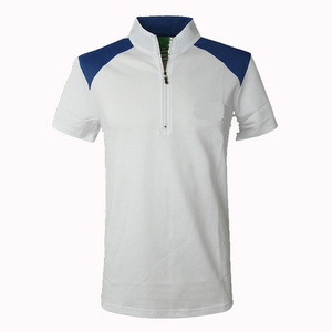 Custom Cheap Stand Collar Polo T Shirts With Zipper Oversized Sport Tshirts