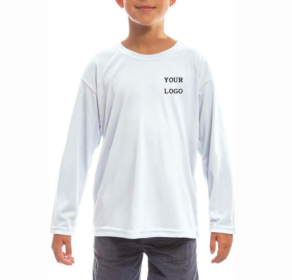 Kid Customizable Pattern Monochrome UPF 50+ Sun Protection Long-Sleeved Blank Fishing Shirt