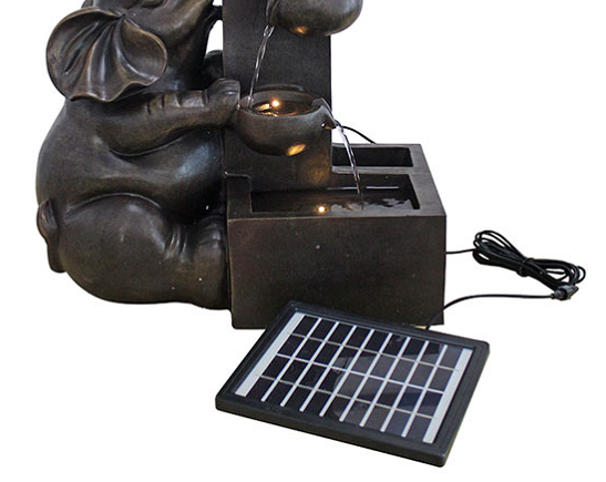 Super Cheap Outdoor Garden Elephant Decorative Solar Fountain with LED Light