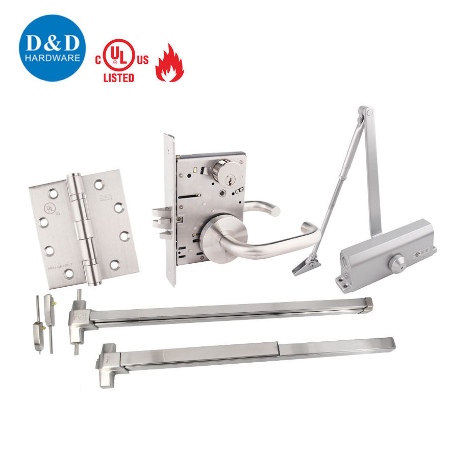 UL 305 SS304 Steel Panic Device Hardware Rim Type Panic Exit Bar with Dogging