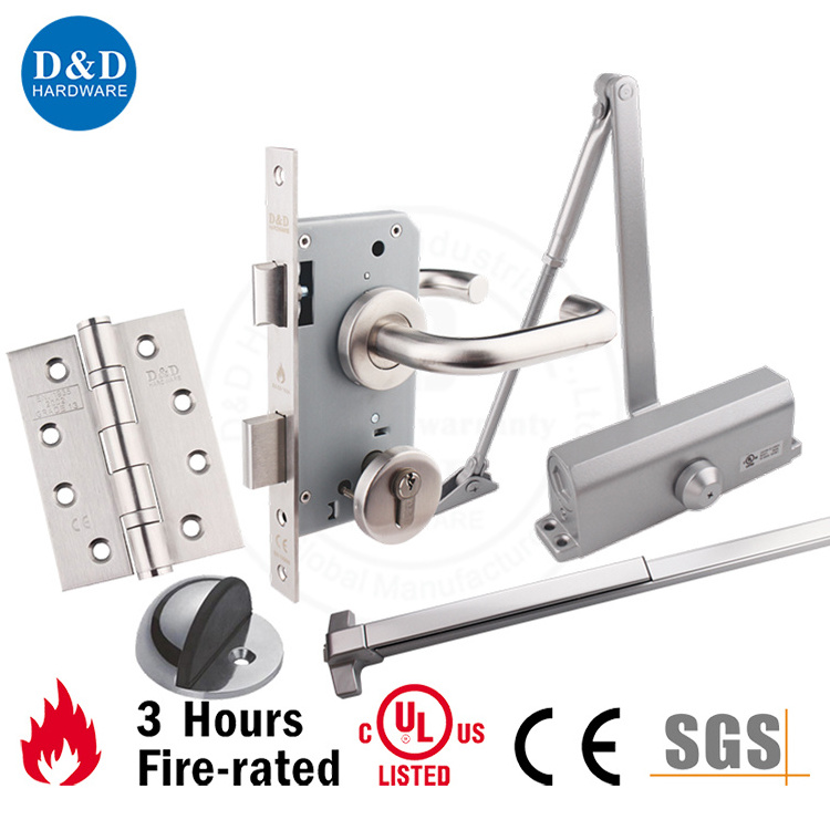 UL Double Escape Commercial Door Fire Rated Push Touch Bar Vertical Rod Panic Exit Device