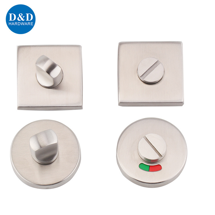 Stainless Steel Modern Turn Knob Lock Metal Door Toilet Vacant Engaged Bathroom Indicator