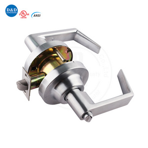 ANSI Grade 1 Fire Rated Stainless Steel Zinc Alloy Body Wooden Door Tubular Lever Lock Handle Set