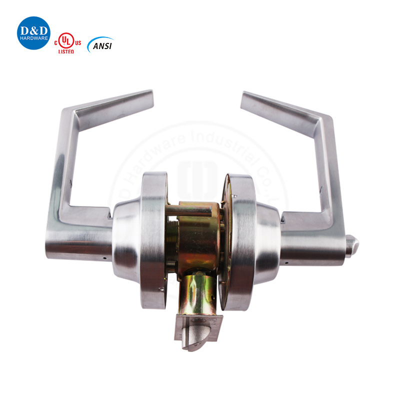 ANSI Grade 1 Fire Rated Stainless Steel Zinc Alloy Body Wooden Door Tubular Lever Lock Handle Set