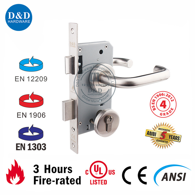 CE 5572 Round Strike Plate Security Fire Rated Mortise Sash Lock Body Door Lockset