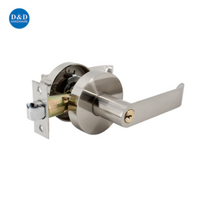 Zinc Alloy Nickel Plated Heavy Duty Tubular Lockset Keyed Entry Main Door Handle Lock Set