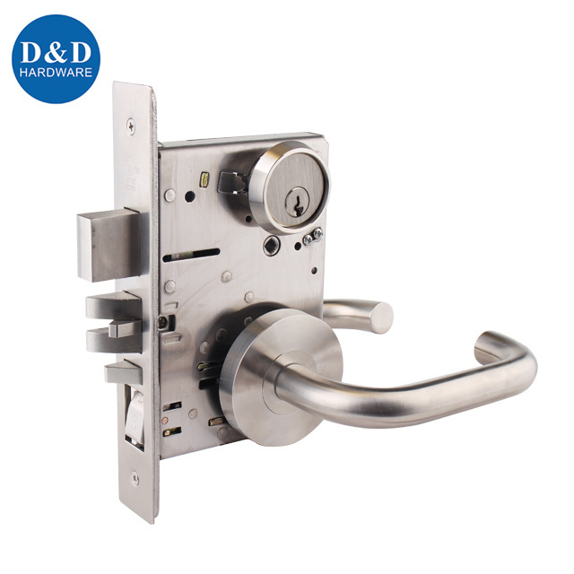 UL ANSI Mortise Lock Set Stainless Steel Panic Exit Hardware Bar for Single Double Door