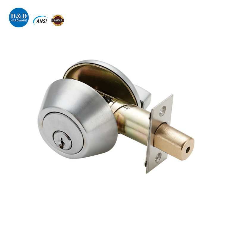 Stainless Steel Adjustable Door Lockset ANSI Grade 2 Single Cylinder Heavy Duty Deadbolt