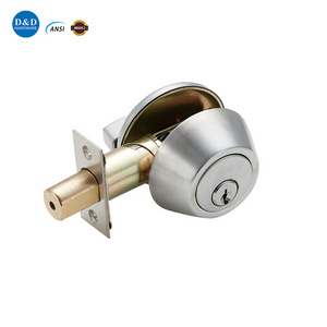 Stainless Steel Adjustable Door Lockset ANSI Grade 2 Single Cylinder Heavy Duty Deadbolt