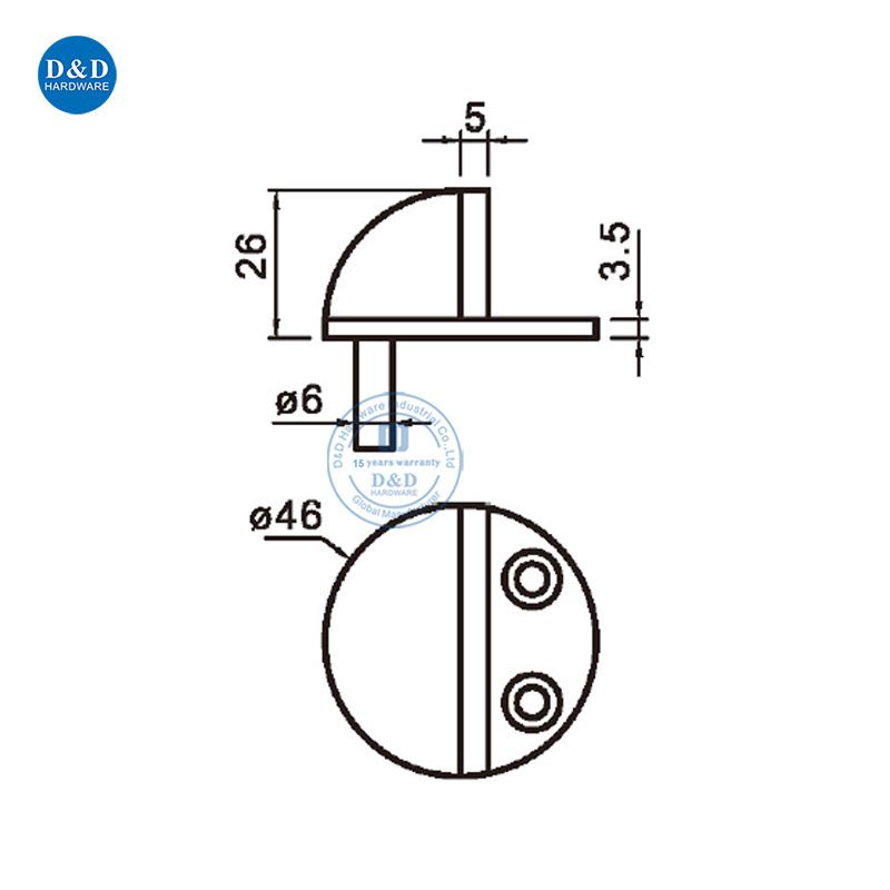 Half Moon Front Door Stopper Stainless Steel Commercial Door Stopper for Home Security