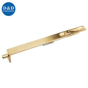 12 Inch Polish Brass Door Hardware Accessory Lever Action Flush Bolt in Brass