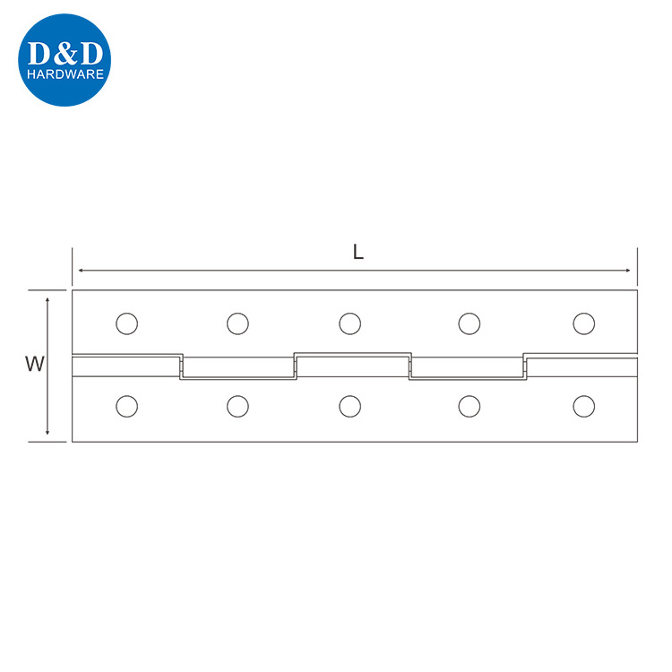 Stainless Steel 304 continuous hidden long piano hinge for heavy duty door