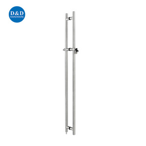 Commercial Glass Stainless Steel Sliding Floor Long Door Lock Pull Handle with Key Lock