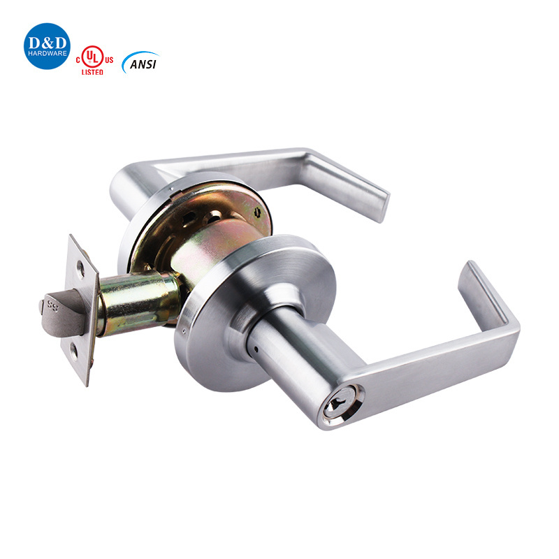 ANSI Grade 2 High Security Fire Rated UL SS304 Zinc Exterior Handle Cylinder Door Lockset