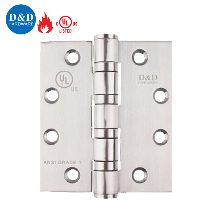 ANSI BHMA Grade 1 UL 3 hours Fire Rated Stainless Steel Heavy Duty Commercial Four Ball Bearing  External Door Hinge