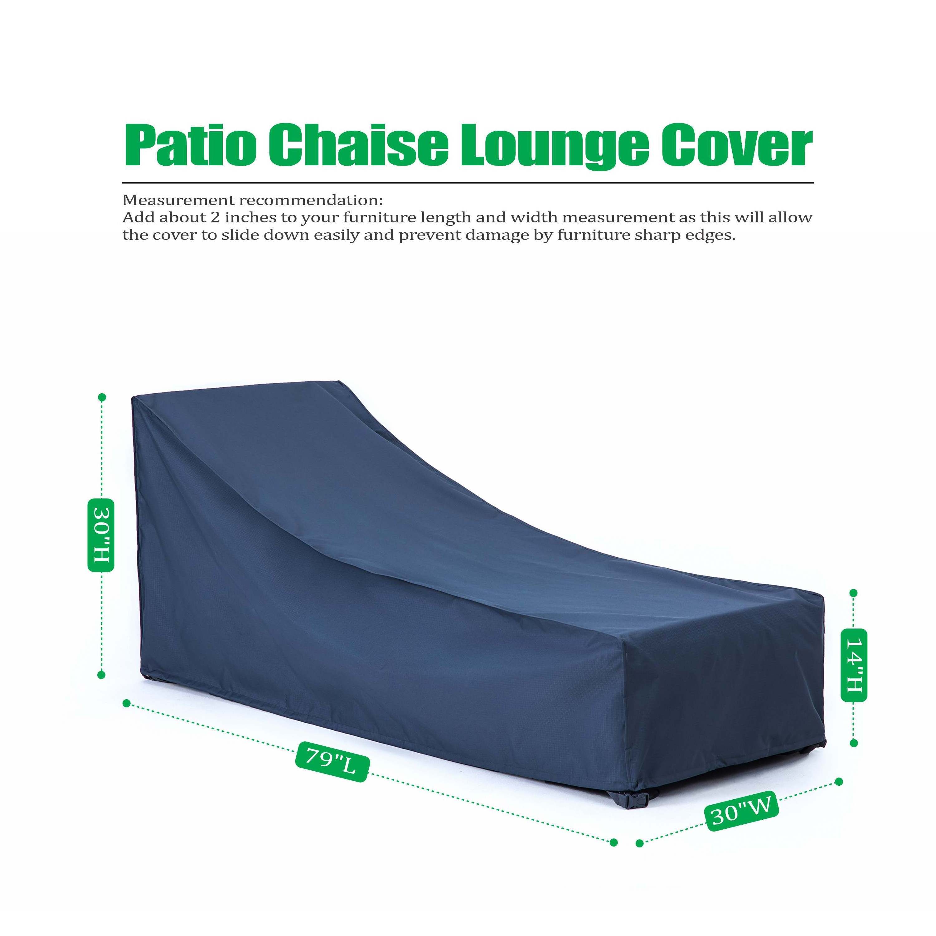 Outdoors Waterproof UV Resistant Heavy Duty Patio Chaise Lounge Chair Cover, 2 Pack, 84