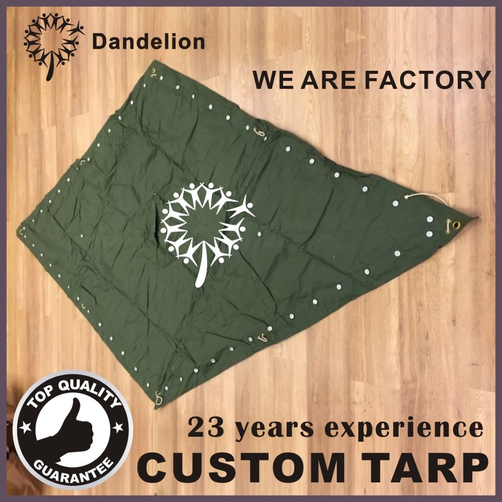 high quality fire-retardant hemp waterproof button canvas tarp