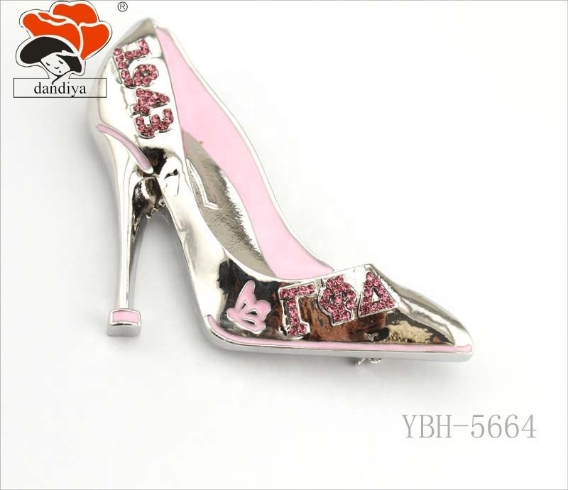 Gamma Phi Delta 1943 brooch with pink butterfly high-heel shoe Customized Jewelry for Greek Sorority Fraternity products