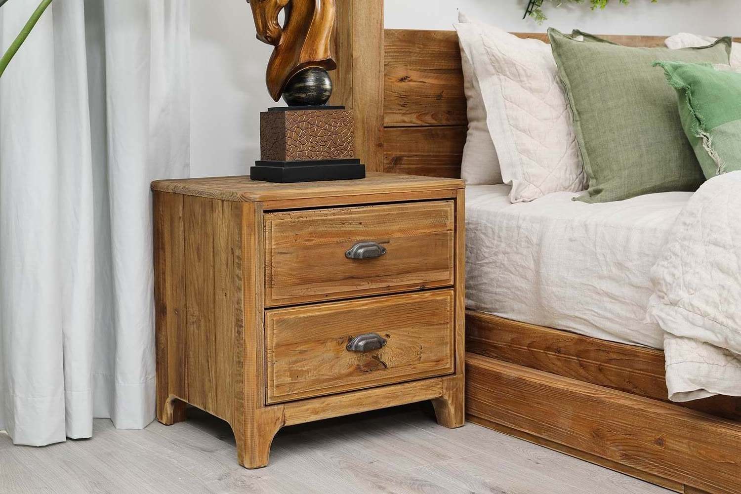 High quality Custom nightstand bedroom set in hotel night side table with drawer antique rustic reclaimed wood nightstand