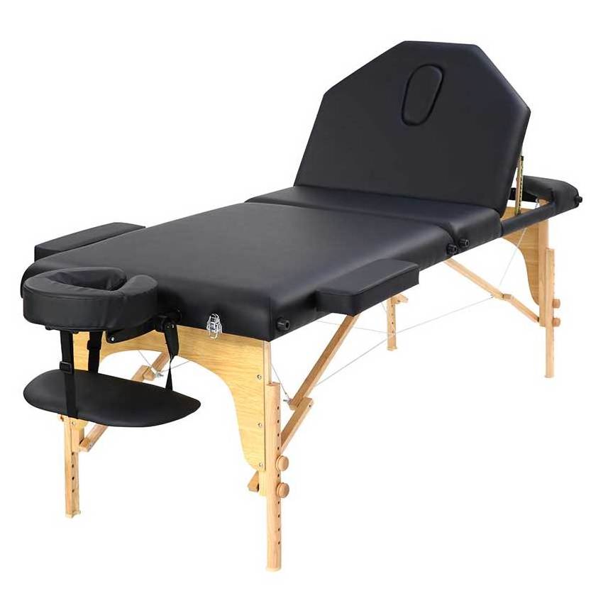 Cambodia WMT-602 Factory Custom Cheap Wide Folding PU/PVC Portable Spa Massage Table Massage Bed Tattoo Table with Side Armrest