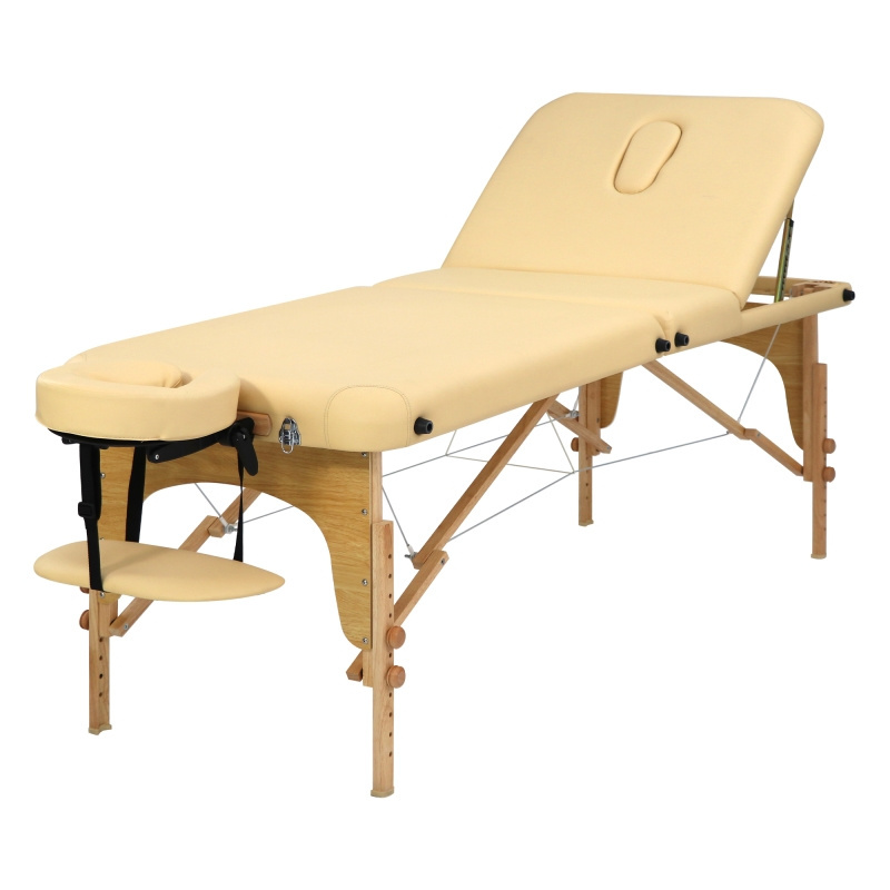 Cambodia WMT-602 Factory Custom Cheap Wide Folding PU/PVC Portable Spa Massage Table Massage Bed Tattoo Table with Side Armrest