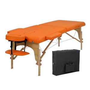 Cambodia WMT-602 Factory Custom Cheap Wide Folding PU/PVC Portable Spa Massage Table Massage Bed Tattoo Table with Side Armrest