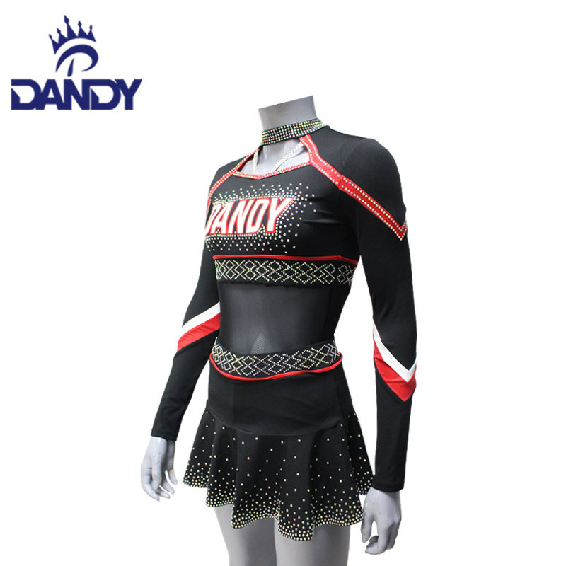 Wholesale custom Youth Girl Summit Cheerleading Uniform Orange And Black Cheerleader Costume For Schools