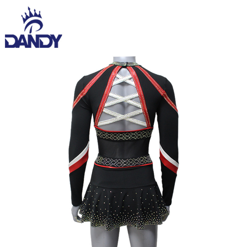 Wholesale custom Youth Girl Summit Cheerleading Uniform Orange And Black Cheerleader Costume For Schools