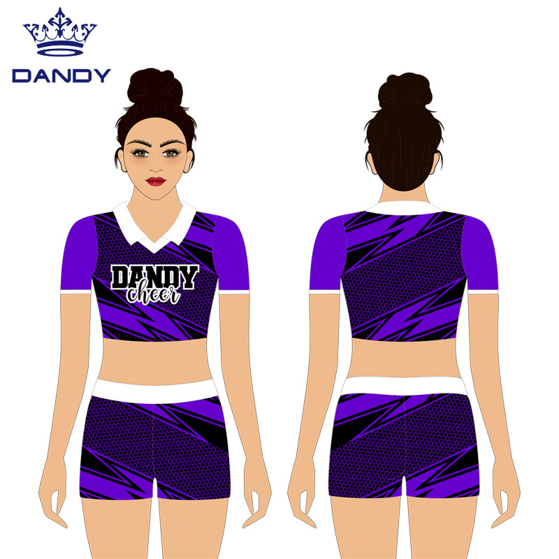 Full Sublimated dry fit cheerleader practice wear set cheerleading practice wear majorette dance team warm ups costume uniform