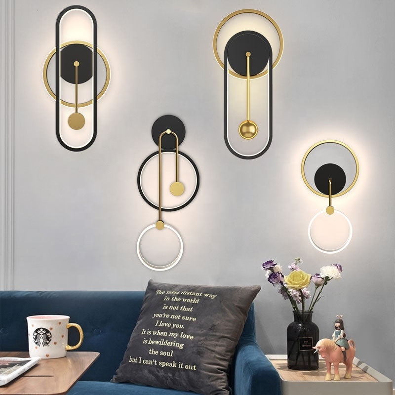 Decoration art bedside led wall lamp  indoor France step background bedroom wall lights for home