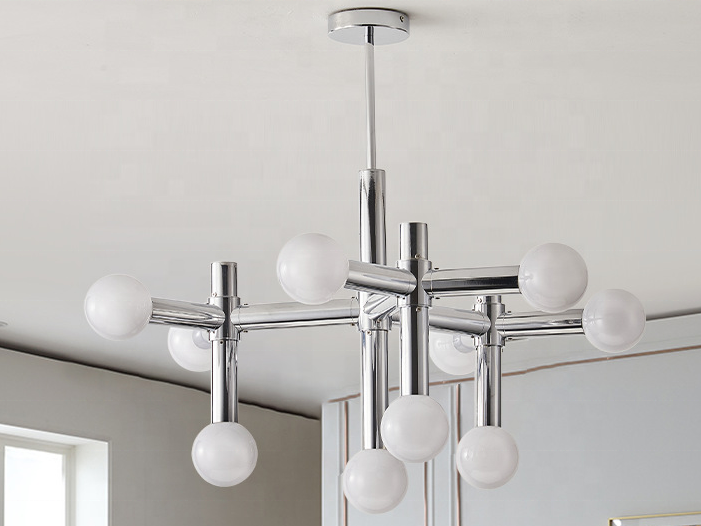 10-Light Ceiling Light for Bedroom Dining Room  Kitchen Office chrome Modern  Chandelier