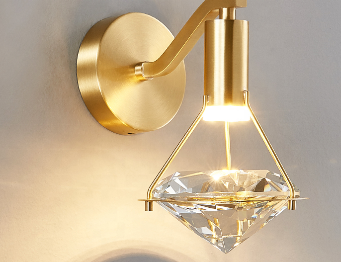 Decoration Luxury elegant indoor wall lighting interior crystal sconce modern led wall lamp