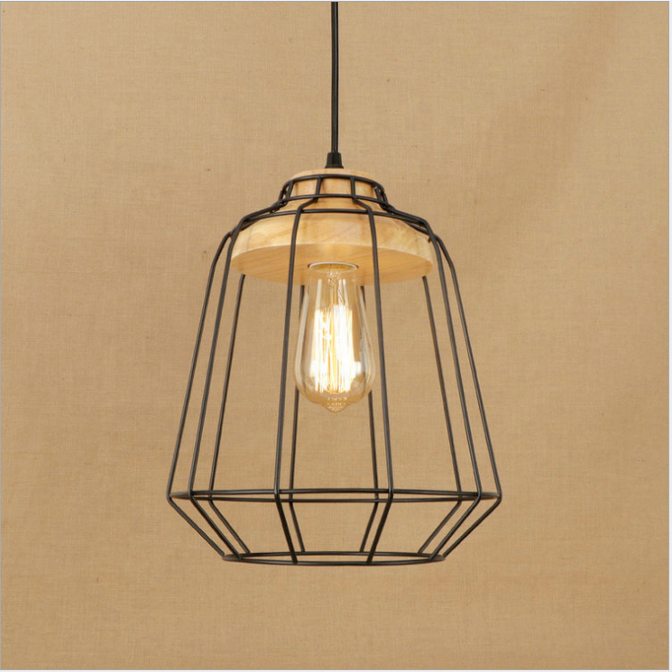 antique vintage edison bulb metal wire mesh kitchen island pendant light iron cage fixture