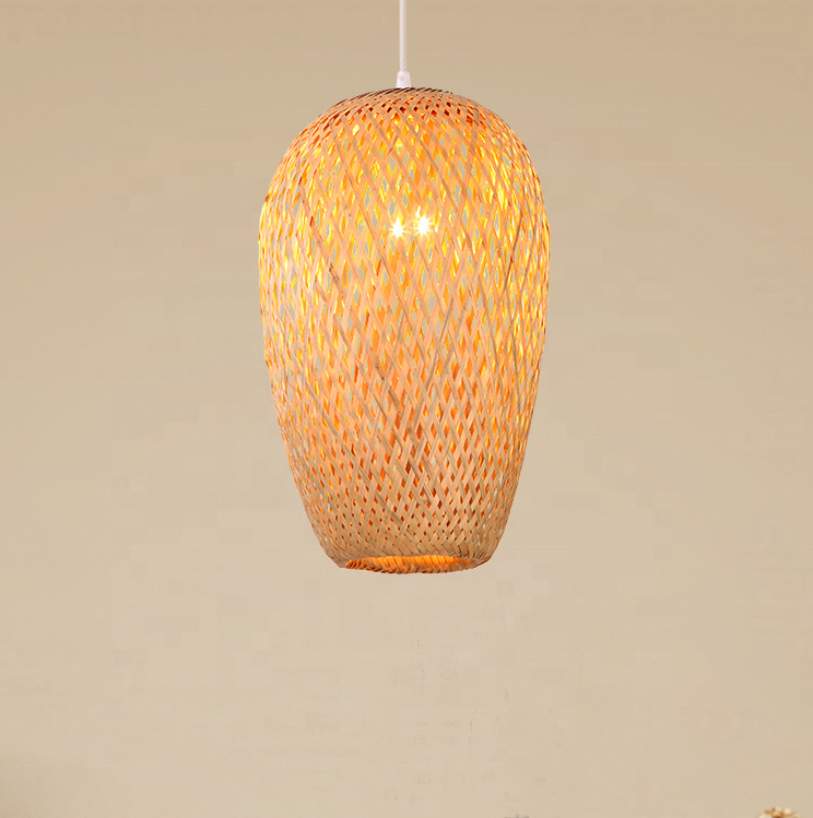 New Japanese lantern rattan ceiling lamp indoor E27 dinning room bamboo wicker pendant lighting