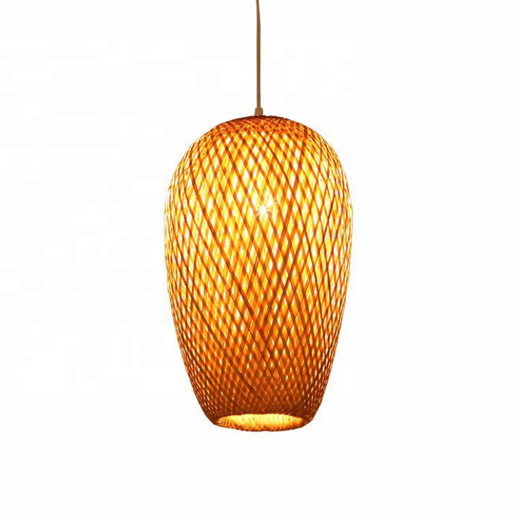 New Japanese lantern rattan ceiling lamp indoor E27 dinning room bamboo wicker pendant lighting