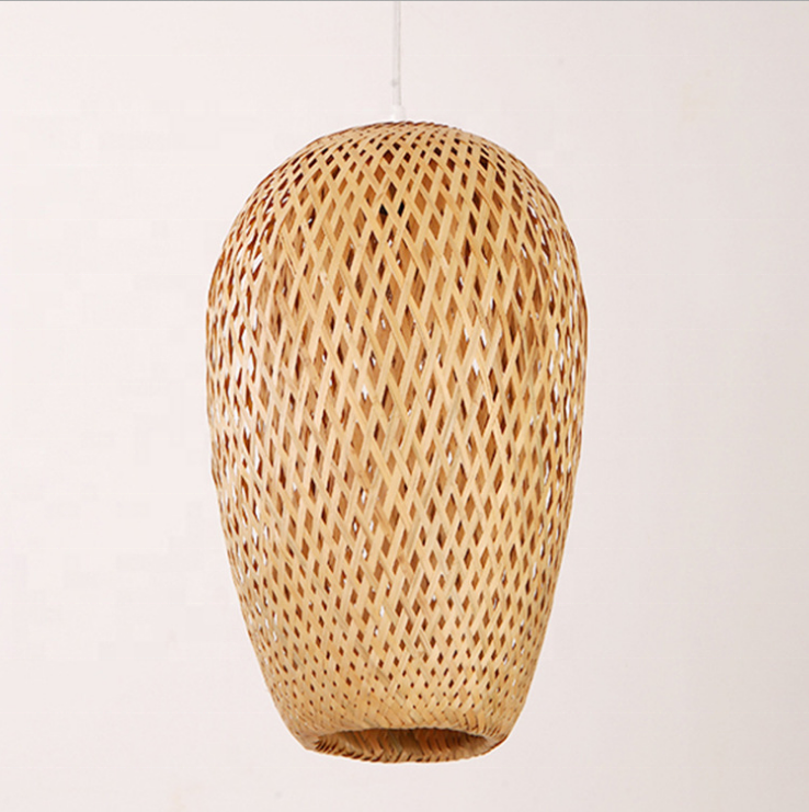 New Japanese lantern rattan ceiling lamp indoor E27 dinning room bamboo wicker pendant lighting