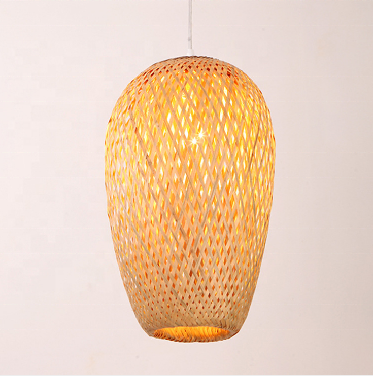 New Japanese lantern rattan ceiling lamp indoor E27 dinning room bamboo wicker pendant lighting