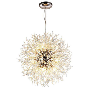 modern LED G9 dandelion branches k9 crystal chrome round ball modern chandelier pendant lamp for kitchen