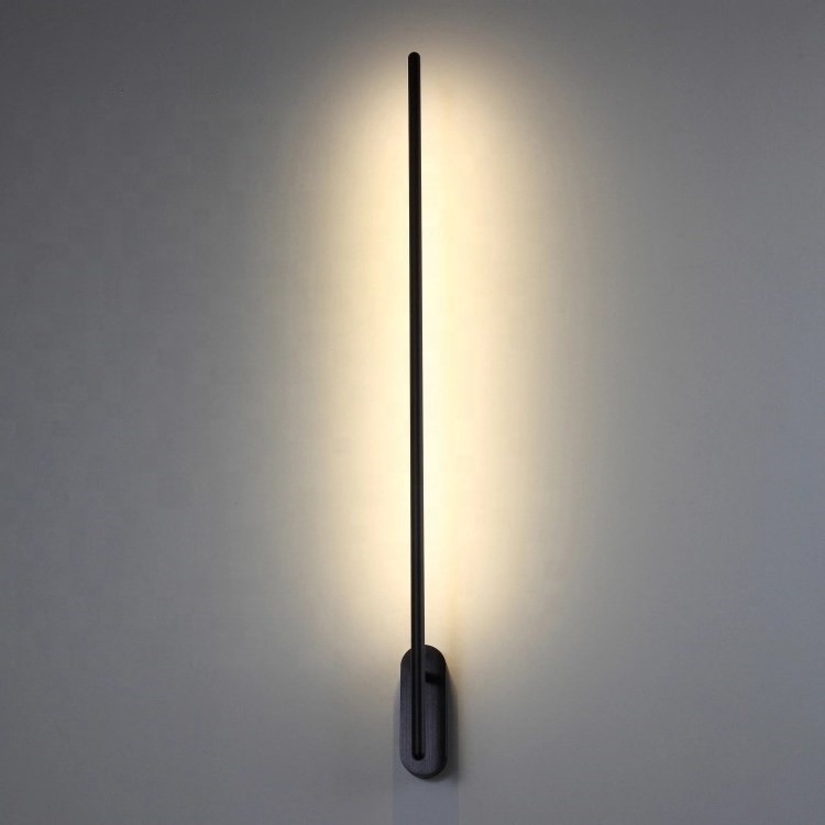 contemporary Wall Mount Linear Slim LED black Wall Light Rotating Indoor Sconce for Bedroom Wall Lamp