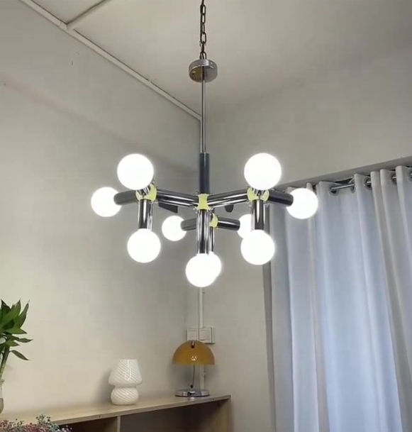 10-Light Ceiling Light for Bedroom Dining Room  Kitchen Office chrome Modern  Chandelier