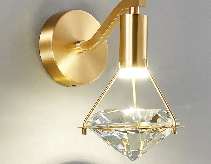 Decoration Luxury elegant indoor wall lighting interior crystal sconce modern led wall lamp