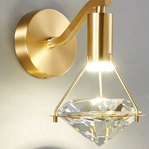 Decoration Luxury elegant indoor wall lighting interior crystal sconce modern led wall lamp