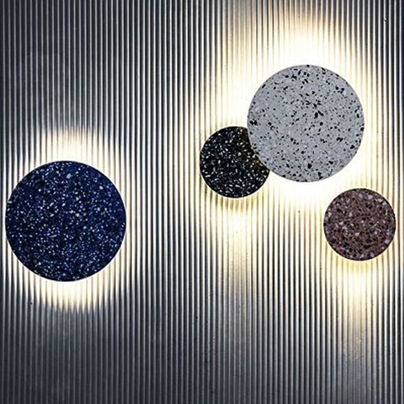 Modern Creative colorful cement pendant Lights indoor round moon Protection bedroom Led concrete Wall Lamps