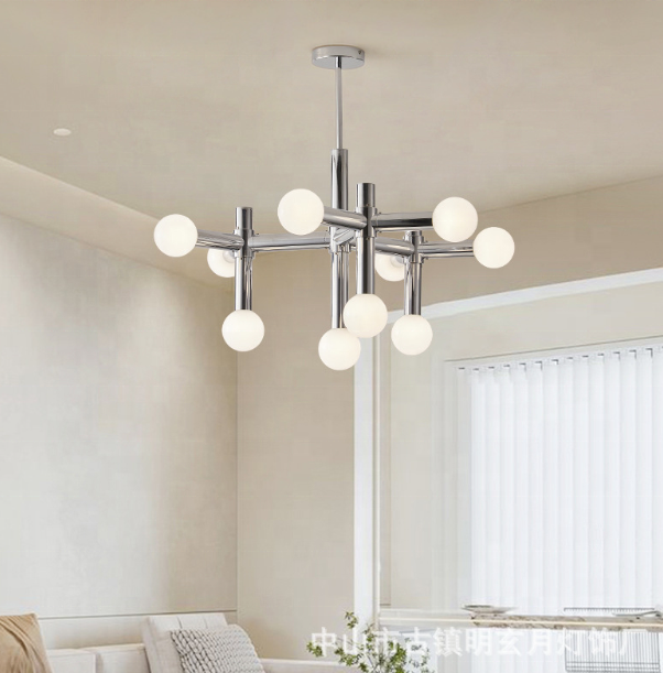 10-Light Ceiling Light for Bedroom Dining Room  Kitchen Office chrome Modern  Chandelier