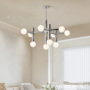 10-Light Ceiling Light for Bedroom Dining Room  Kitchen Office chrome Modern  Chandelier